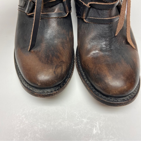 Freebird By Steve Womens Brown Leather Surge Boho Open Side Ankle Booties Size 8 - Picture 3 of 13